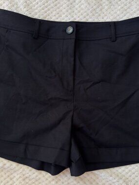 LOFT NWT Black Cuffed Shorts High Rise Trouser Dressy Workwear Sz 10